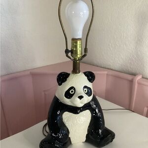 Vintage Rare Large Ceramic Panda Bear Lamp Kids Bedroom Decor Night Light